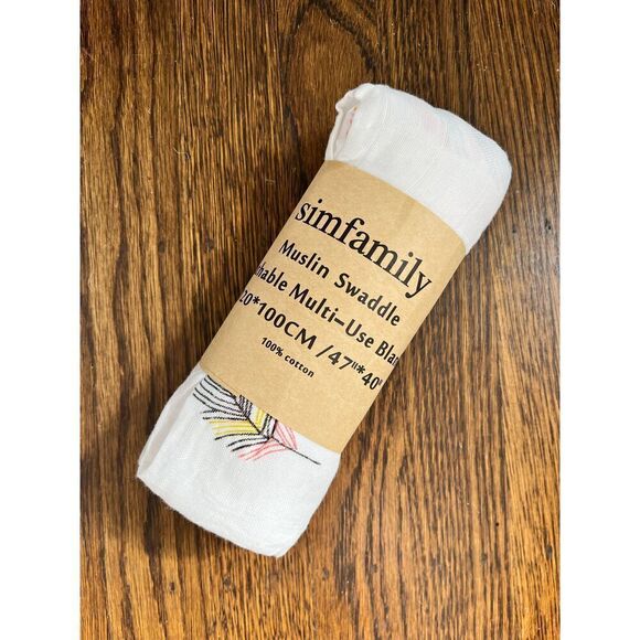 NEW simfamily Infant Baby Muslin Blanket Swaddle BUY 2 GET 1 FREE - Picture 1 of 3